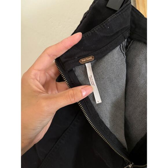 Free People Skirt Women's 8 Modern Femme Denim Black High Rise Pencil Mini - Picture 4 of 6